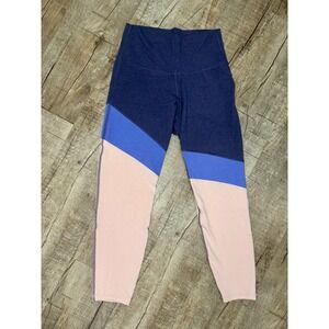 Old Navy Active Go-Dry Colorblock Leggings Womens‎ Medium Navy Blue Pink